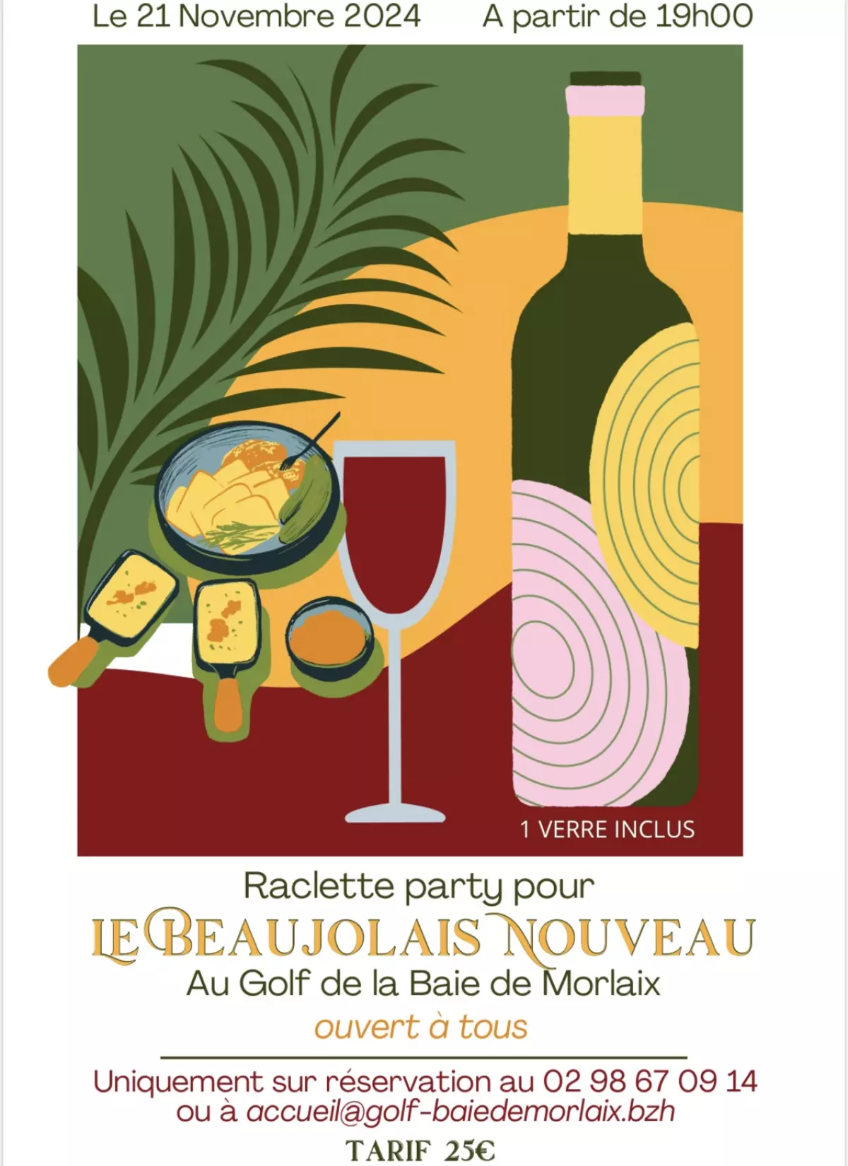 Soirée raclette party pour le Beaujolais nouveau inscription à l'accueil