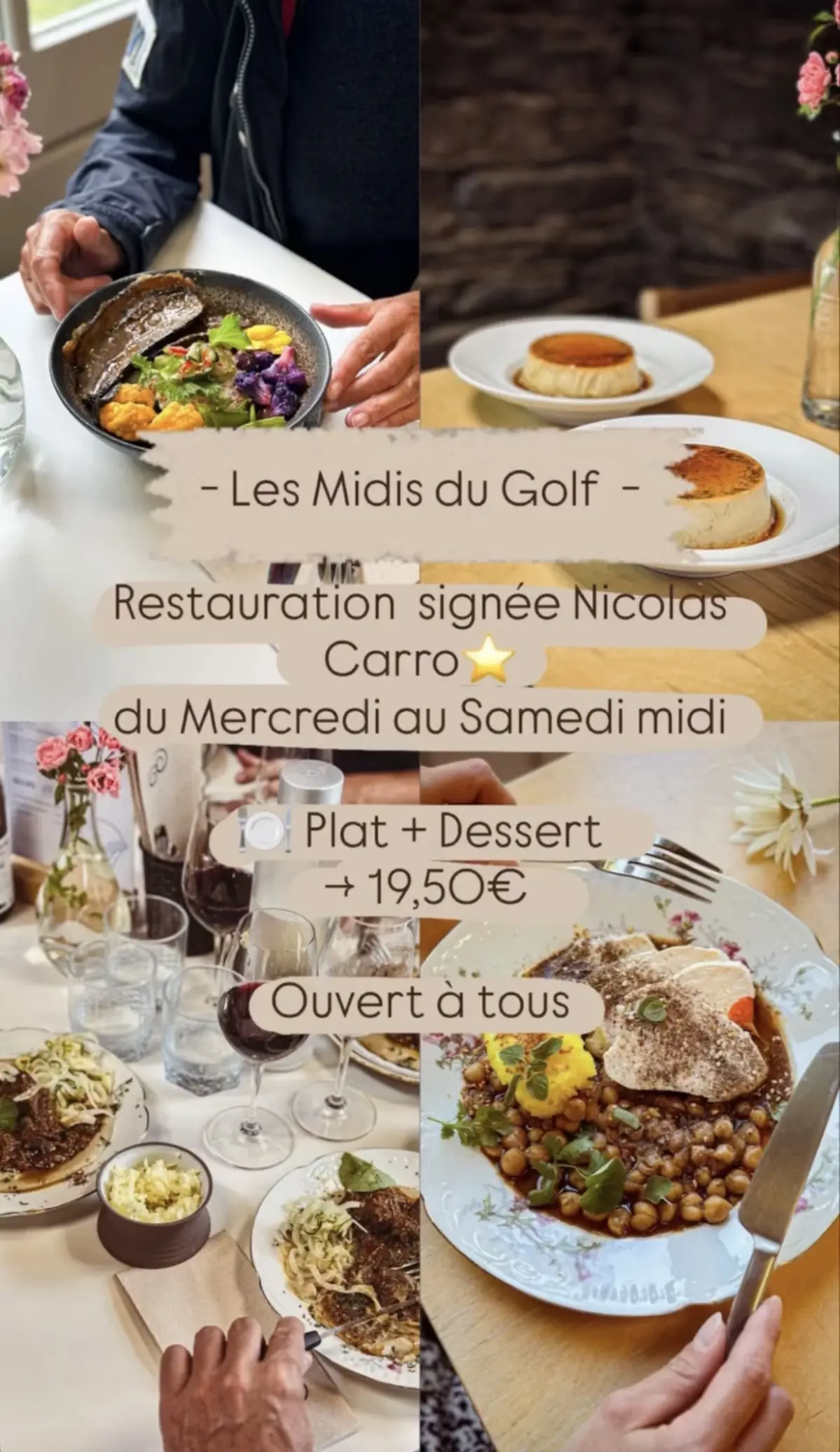 Restauration au Golf de la Baie de Morlaix : bistronomie en semaine, brunch le dimanche